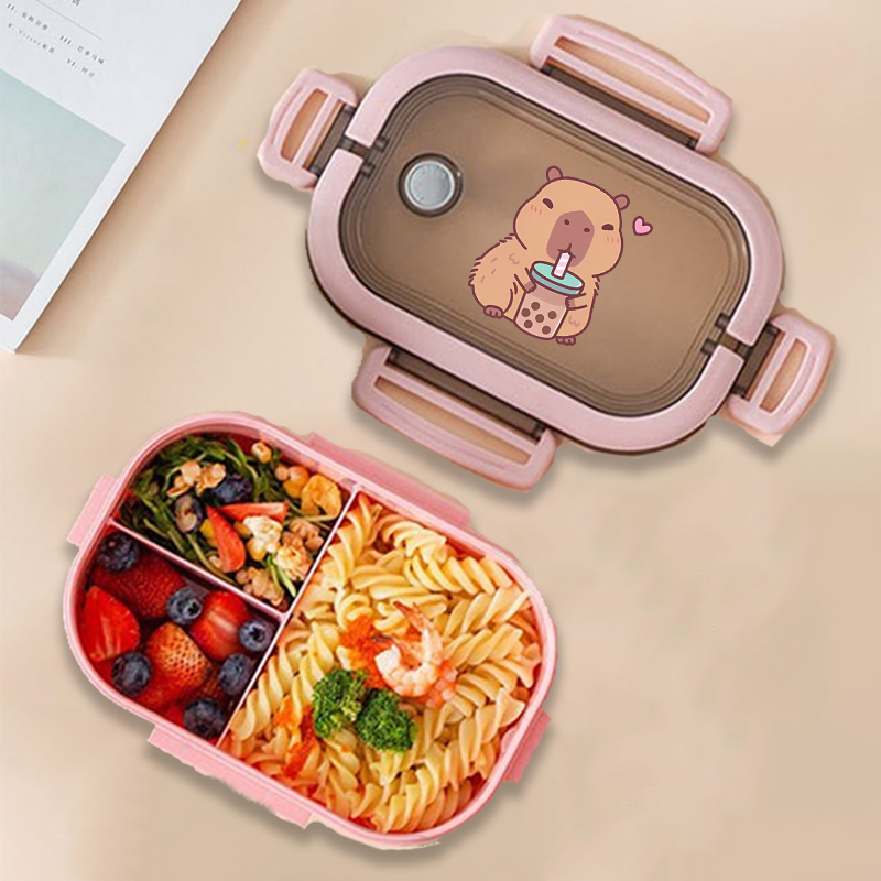 カピバラ弁当箱アニメ動物プリント食品保存容器子供学校ピクニッ - Food Storage Cabinet のレビューと価格