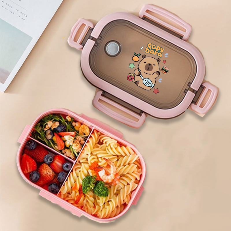 カピバラ弁当箱アニメ動物プリント食品保存容器子供学校ピクニッ - Food Storage Cabinet のレビューと価格