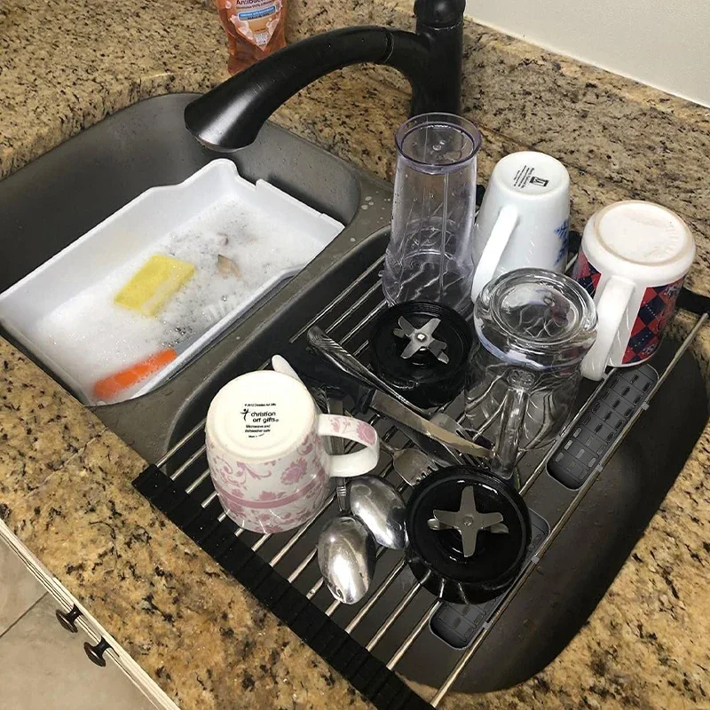ステンレス製の折りたたみ式食器棚,ドライラック,キッチンシン - Food Storage Organiser のレビューと価格