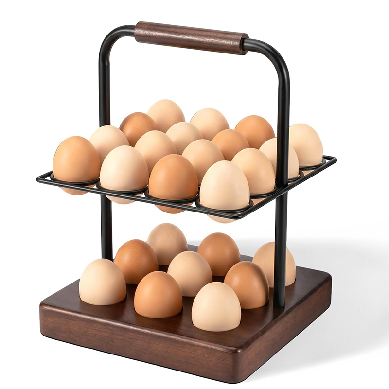 ファームハウス風カウンター用卵ホルダー、2段卵オーガナイザー - Egg Storage Holder のレビューと価格