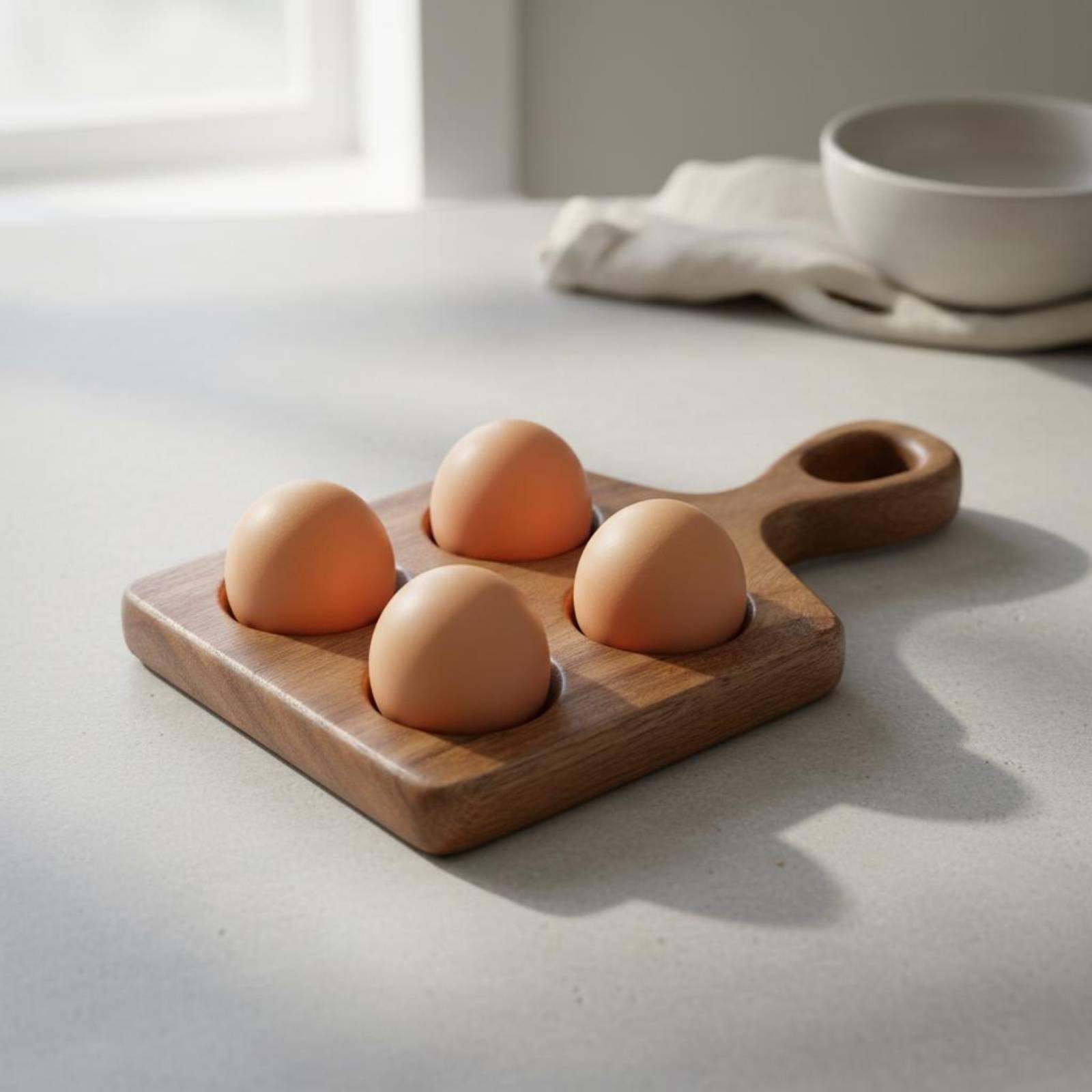 ブナ材のエッグトレイ、深いスロット付きオーガナイザー、キッチ - Egg Storage Holder のレビューと価格
