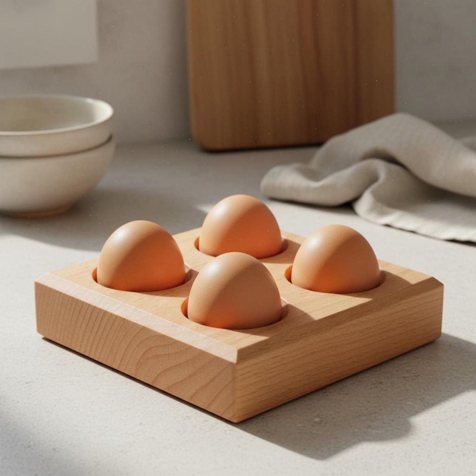 ブナ材のエッグトレイ、深いスロット付きオーガナイザー、キッチ - Egg Storage Holder のレビューと価格