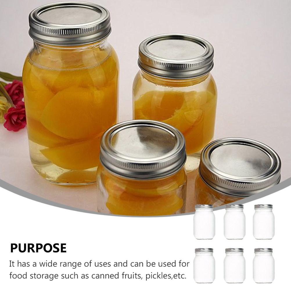 6個入り透明丸型ガラス瓶、気密蓋付き、食品保存用、コーヒー、 - Food Storage Jars Plastic のレビューと価格