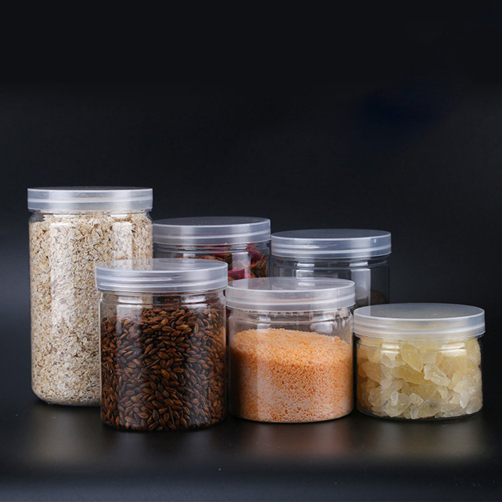 10個入り透明高級プラスチック食品保存容器、気密蓋付き700 - Food Storage Jars Plastic のレビューと価格