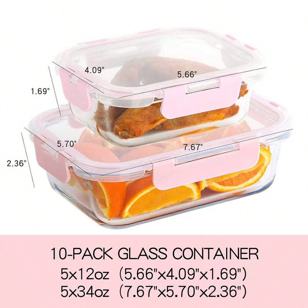 10個入りガラス製ミールプレップ容器、蓋付き食品保存容器、気 - Food Storage With Colander のレビューと価格