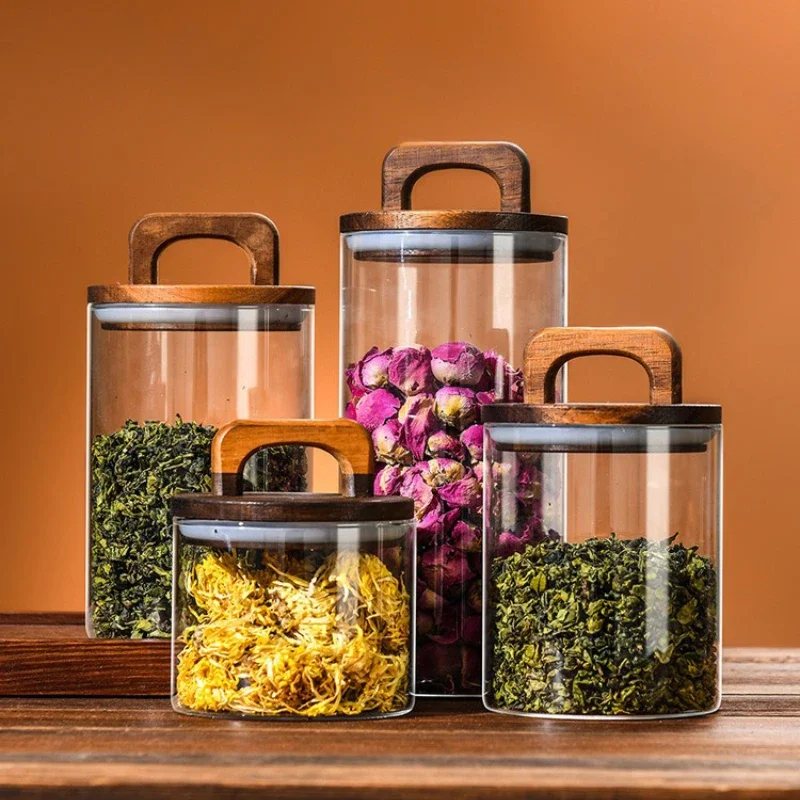 透明なガラス瓶 竹蓋付き 密封キャニスター 食品保存容器 ル - Food Storage Jar Glass のレビューと価格