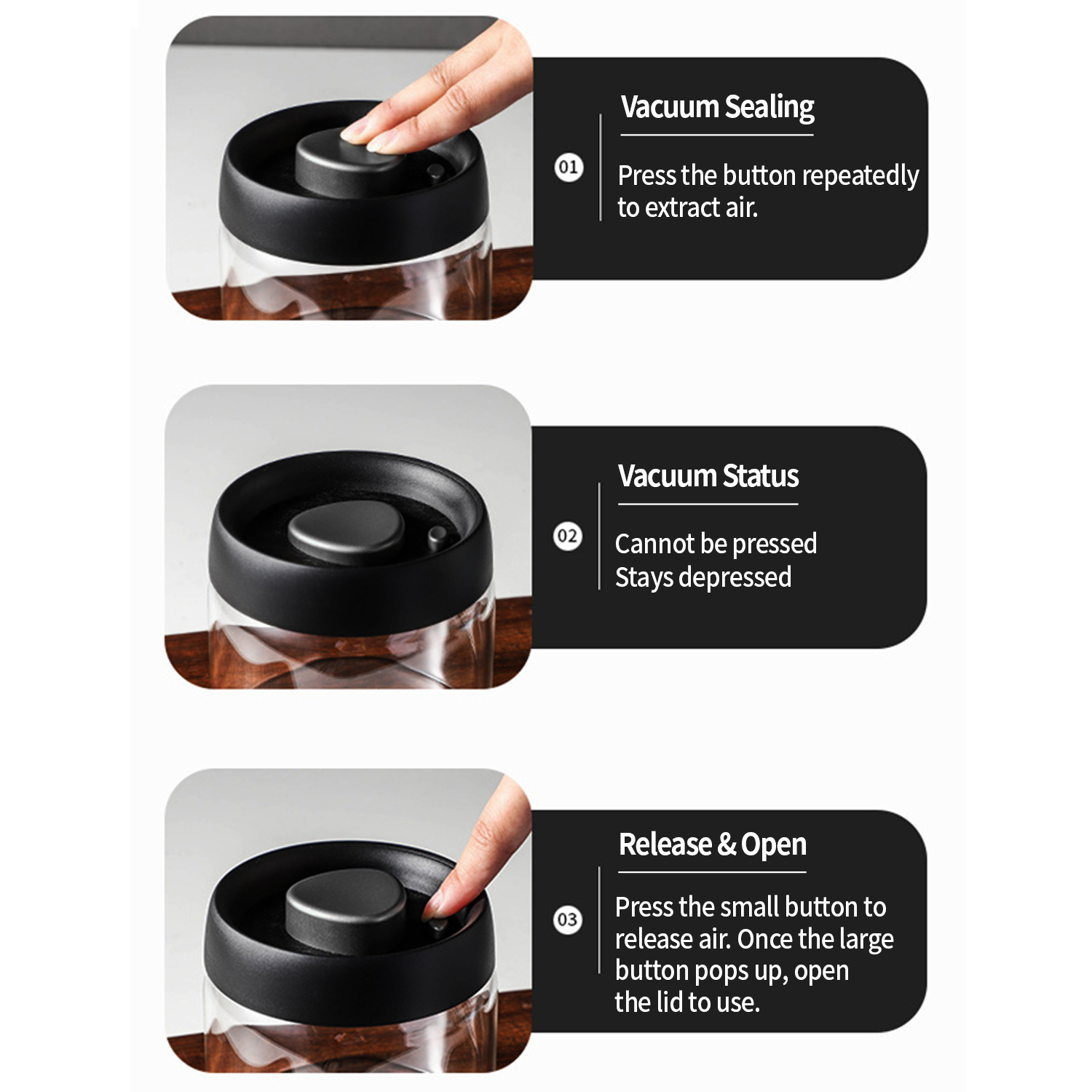 OANKR 真空コーヒーキャニスター 500ml 900ml - Food Storage Jar Glass のレビューと価格