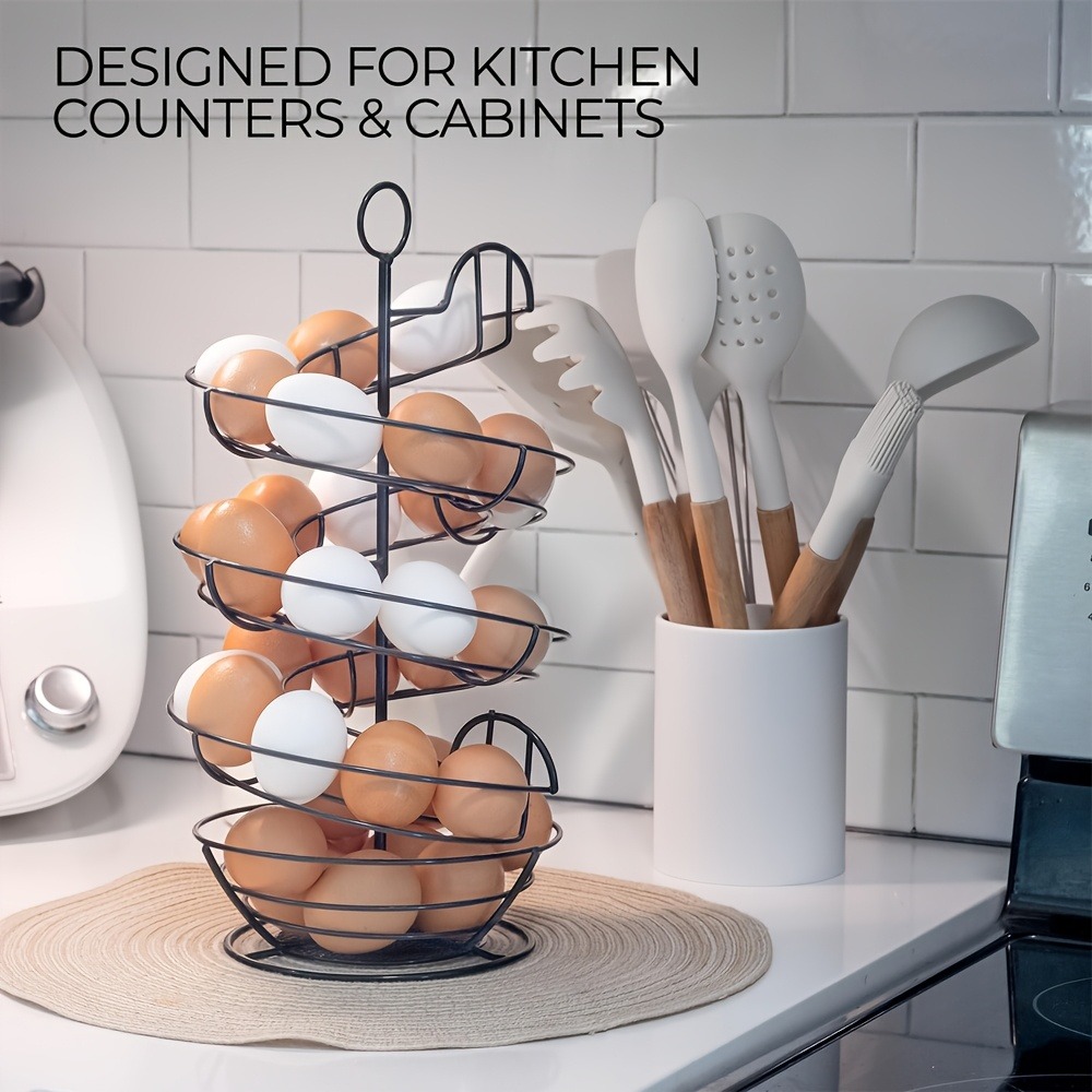 金属製ワイヤー製スパイラルエッグホルダー、カウンター用エッグ - Egg Storage Holder のレビューと価格