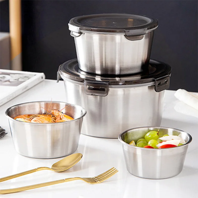 蓋付きステンレス鋼弁当箱、食品容器、鮮度保存ボックス、家庭用 - Food Storage With Colander のレビューと価格