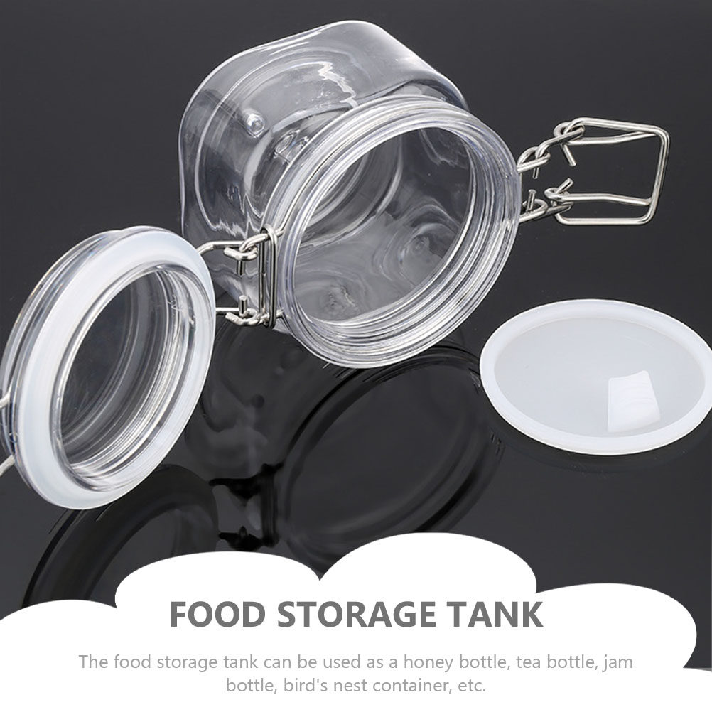 2 個の密封された保存瓶透明蜂蜜ボトル多機能キッチン容器食品 - Food Storage Jars Plastic のレビューと価格