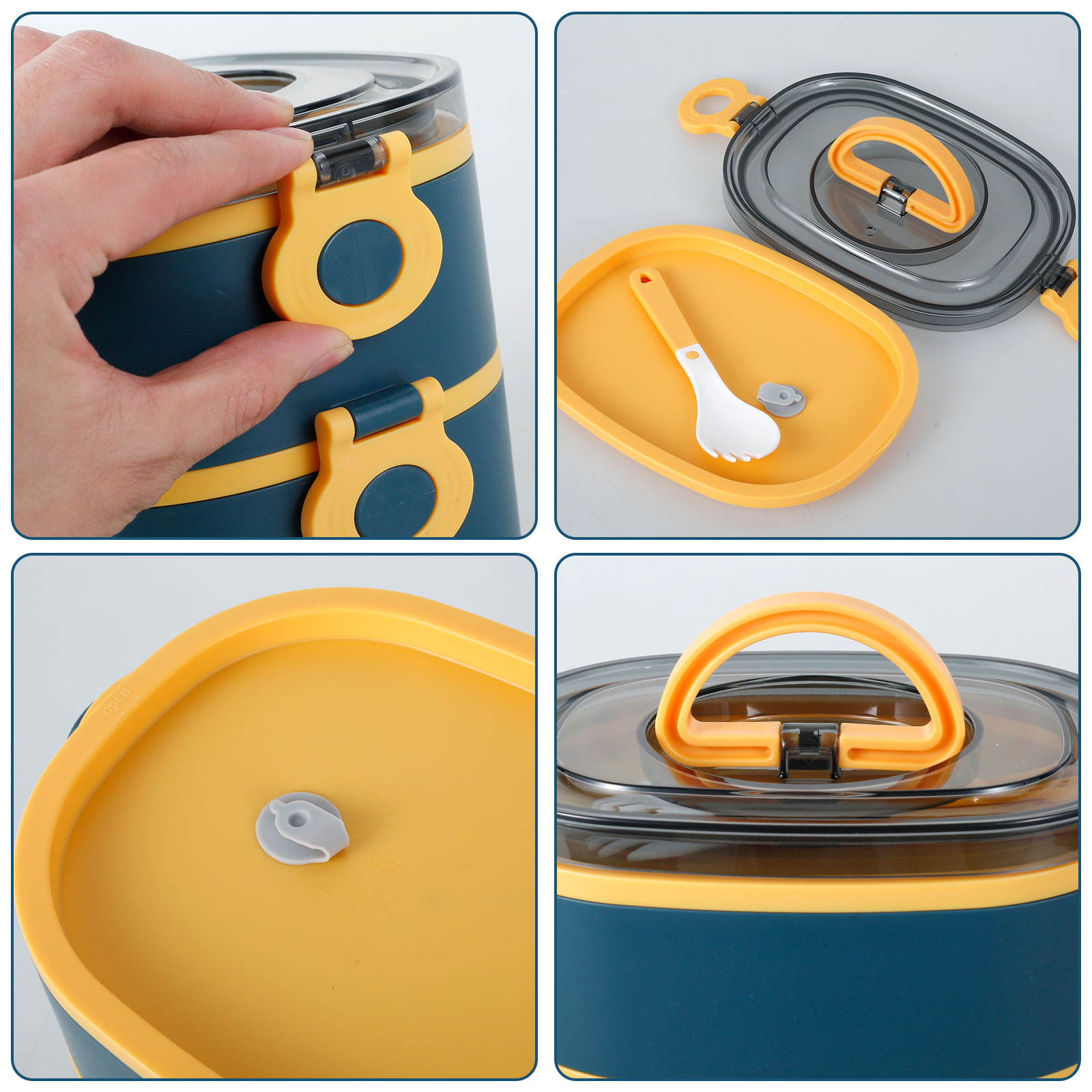 持ち運び可能な大人用ランチボックス 2000ML 積み重ね可 - Food Storage To Keep Warm のレビューと価格