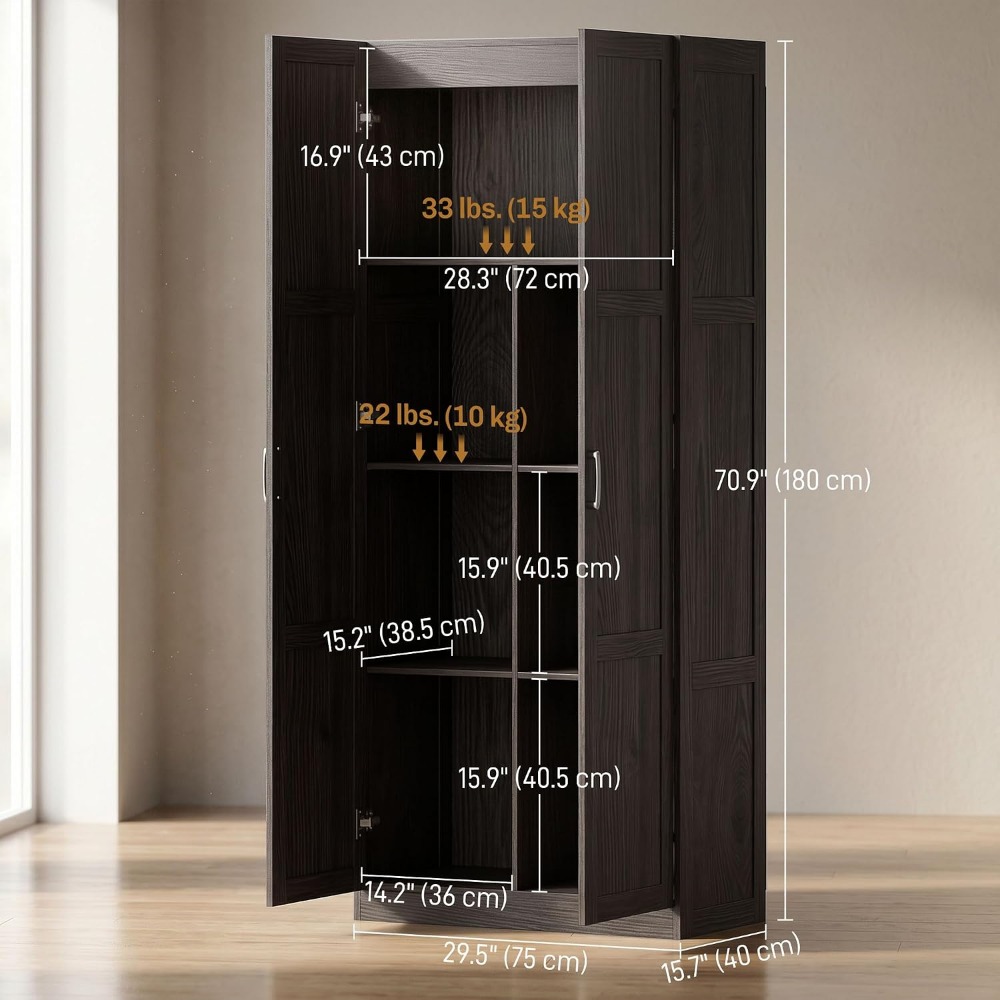 HOMCOM 71インチ高さのキッチンパントリーキャビネット - Food Storage In Cabinets のレビューと価格