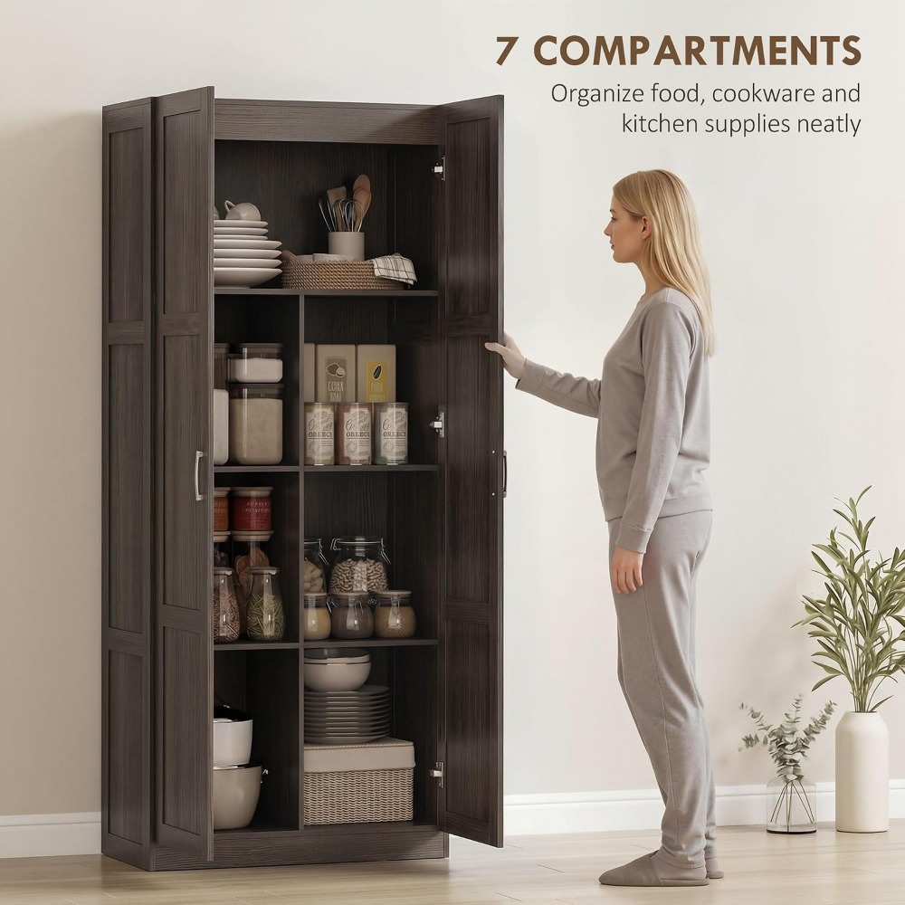 HOMCOM 71インチ高さのキッチンパントリーキャビネット - Food Storage In Cabinets のレビューと価格