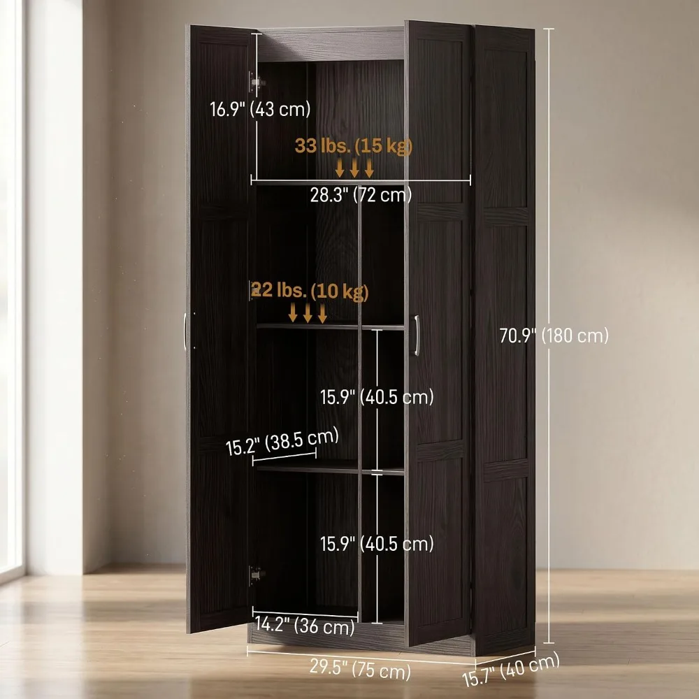 HOMCOM 71インチ 高さのあるキッチンパントリーキャビ - Food Storage In Cabinets のレビューと価格