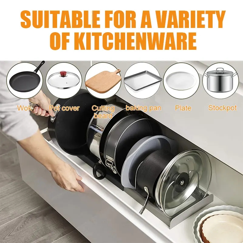 拡張可能なステンレス鋼の収納ラックキッチンキャビネットホルダ - Food Storage Organiser のレビューと価格