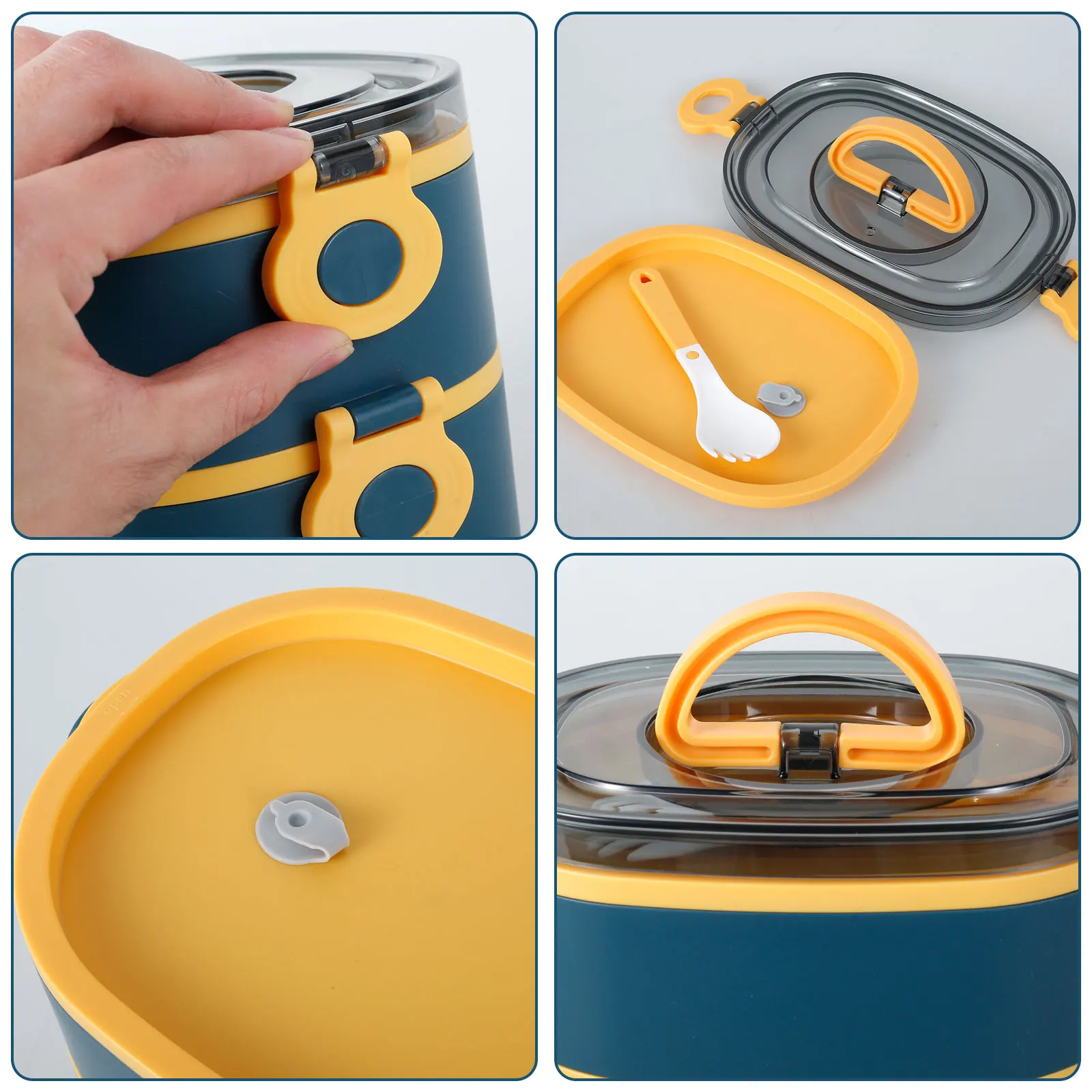 持ち運び可能な大人用ランチボックス 2000ML スタッキン - Food Storage To Keep Warm のレビューと価格