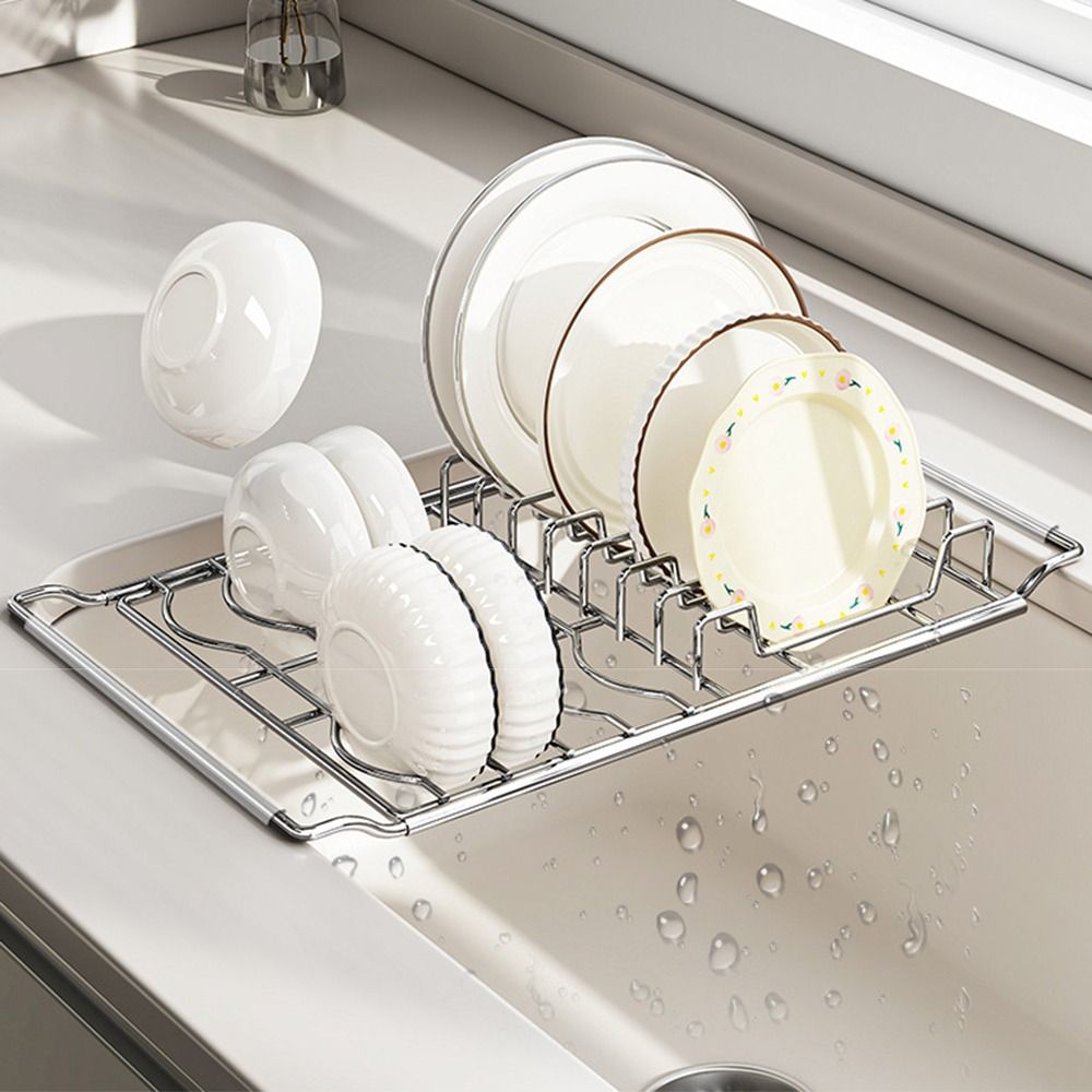 ステンレス製伸縮式ディッシュラック、防錆調整可能ボウル水切り - Food Storage Organiser のレビューと価格