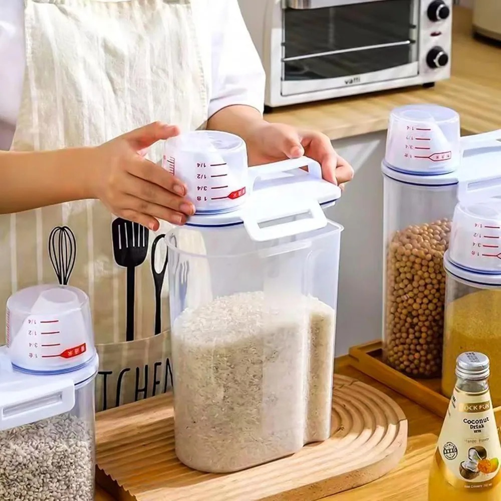 米乾物保存容器 BPAフリー 食品保存容器 プラスチック密封 - Food Storage Jars Plastic のレビューと価格