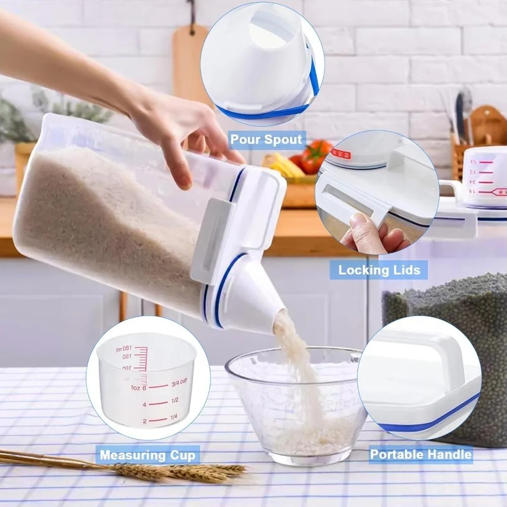 米乾物保存容器 BPAフリー 食品保存容器 プラスチック密封 - Food Storage Jars Plastic のレビューと価格