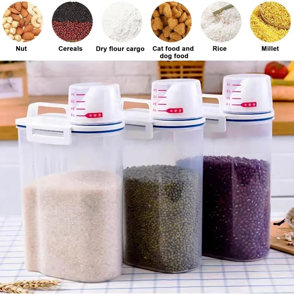 米乾物保存容器 BPAフリー 食品保存容器 プラスチック密封 - Food Storage Jars Plastic のレビューと価格