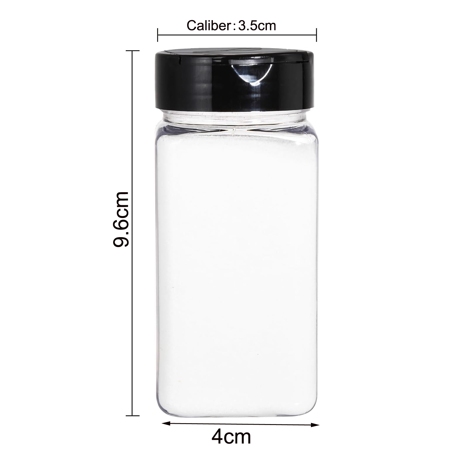 四角い大型プラスチック製スパイスジャー、シェイカー付き蓋、透 - Food Storage Jars Plastic のレビューと価格