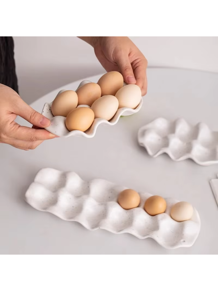 シンプルなセラミック製の卵ホルダー収納ボックス、キッチン用、 - Egg Storage Holder のレビューと価格
