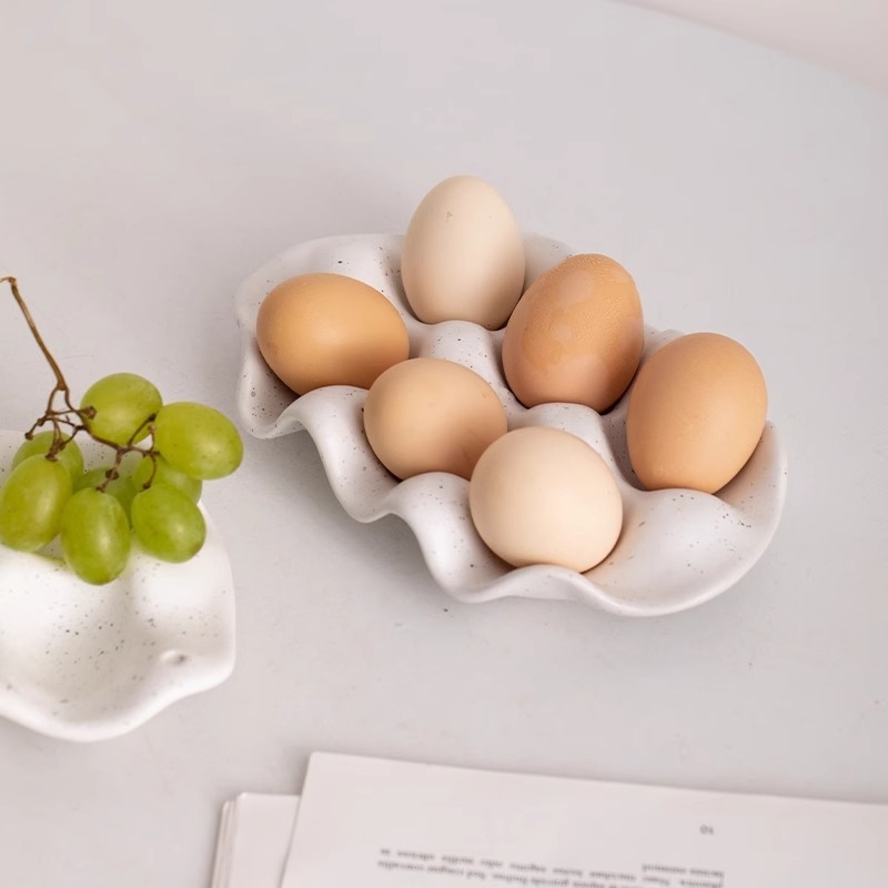 シンプルなセラミック製の卵ホルダー収納ボックス、キッチン用、 - Egg Storage Holder のレビューと価格
