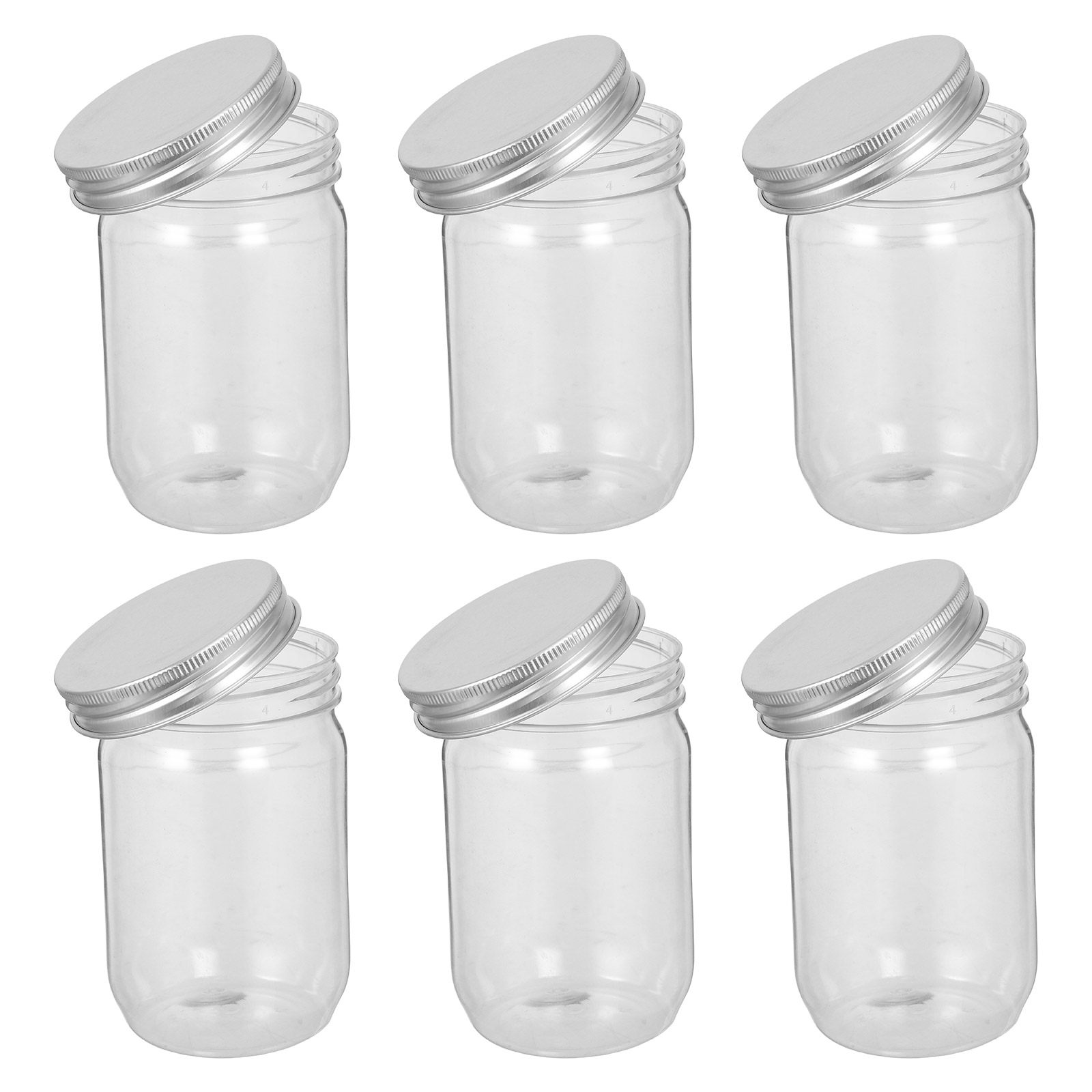 6個入り透明プラスチック製メイソンジャー、気密蓋付き、透明食 - Food Storage Containers With Lids のレビューと価格