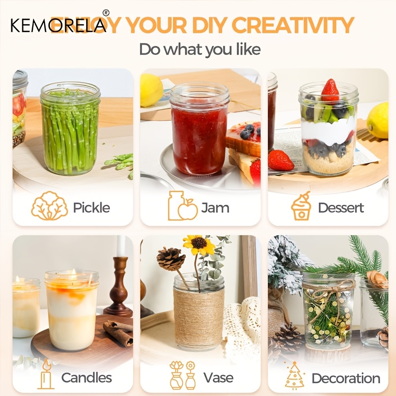 KEMORELA メイソンジャー 350 ミリリットル蓋付き - Salad Dressing Bottle のレビューと価格