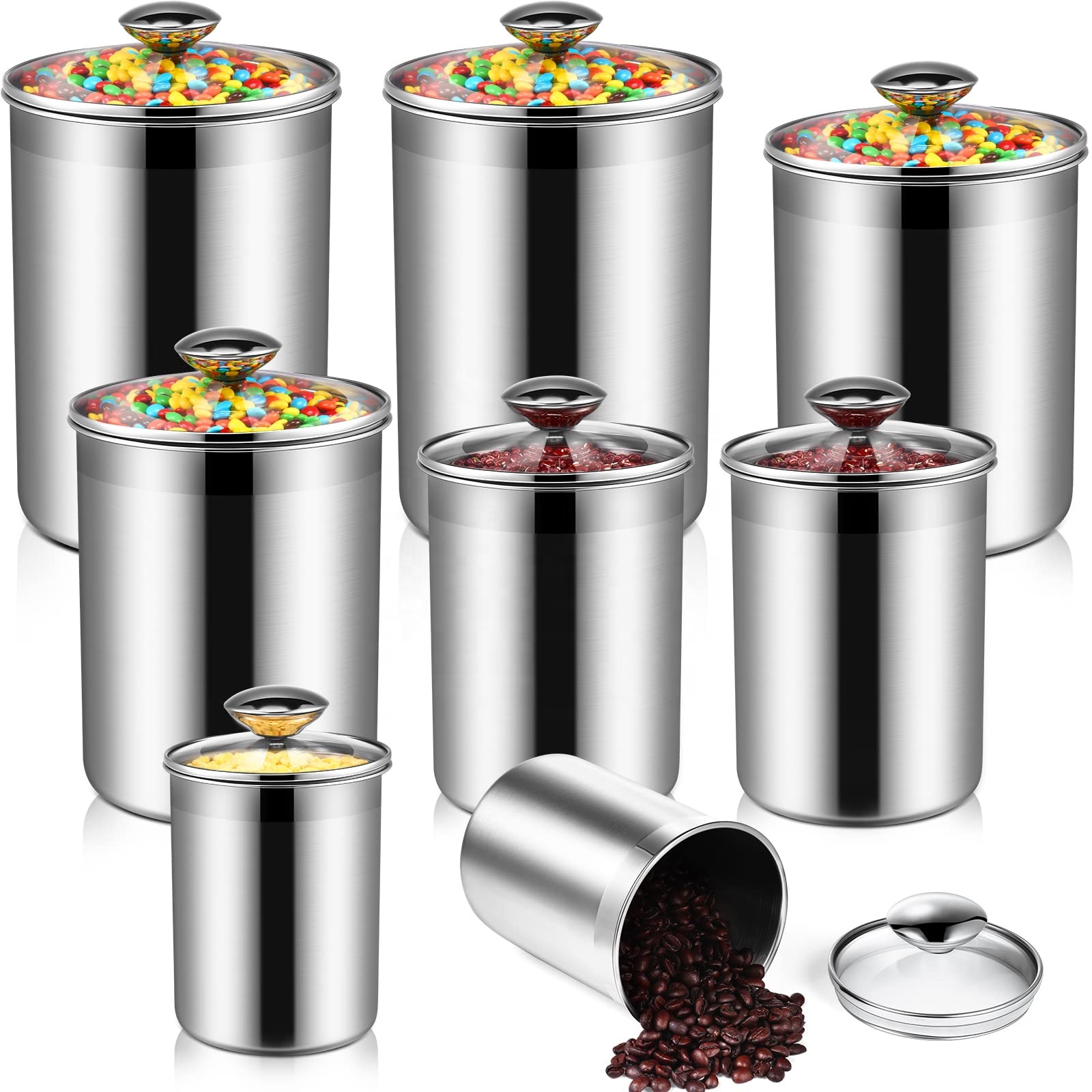 食品保存容器 茶葉 コーヒー 砂糖 小麦粉 密閉 キッチン  - Food Storage Containers With Lids のレビューと価格