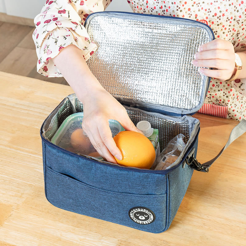 正方形の断熱ランチバッグアルミホイル厚みのある弁当箱コンテナ - Food Storage To Keep Warm のレビューと価格