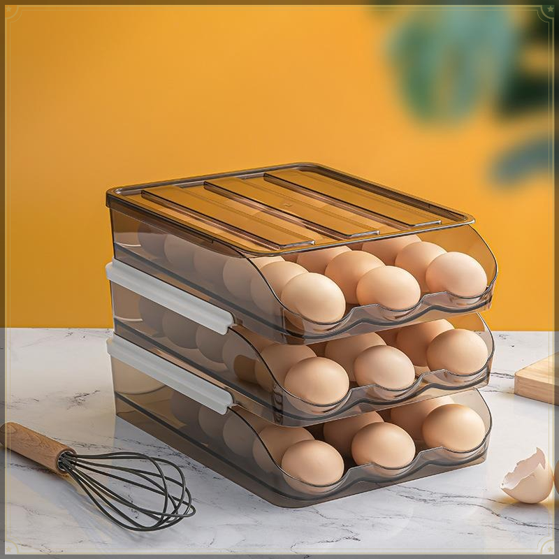 回転式卵収納ボックス PET製 スタッカブル 大容量 透明  - Egg Storage Holder のレビューと価格