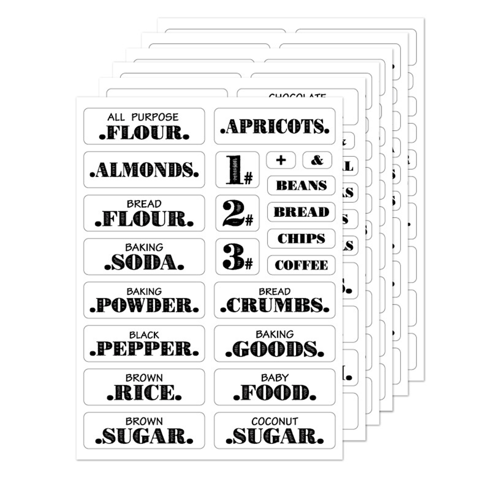 防水キッチンフードステッカー,132個,食品の瓶,調味料用, - Food Storage Labels のレビューと価格