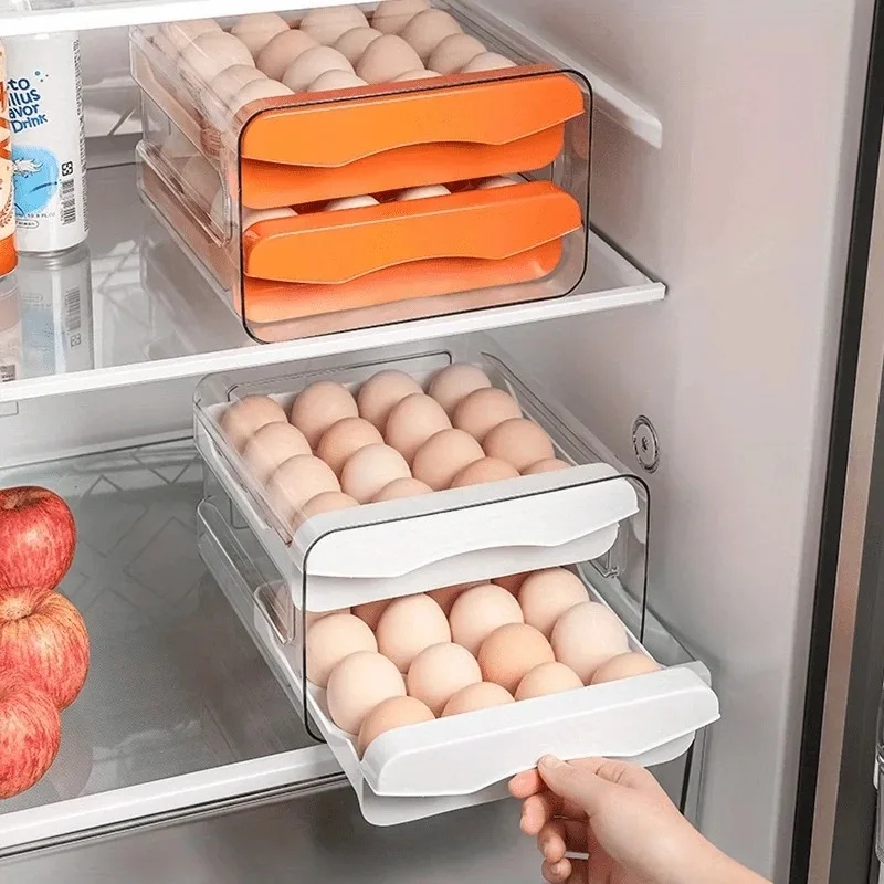 キッチン用卵収納ボックス 2層引き出し式 冷蔵庫用鮮度保持ホ - Egg Storage Holder のレビューと価格