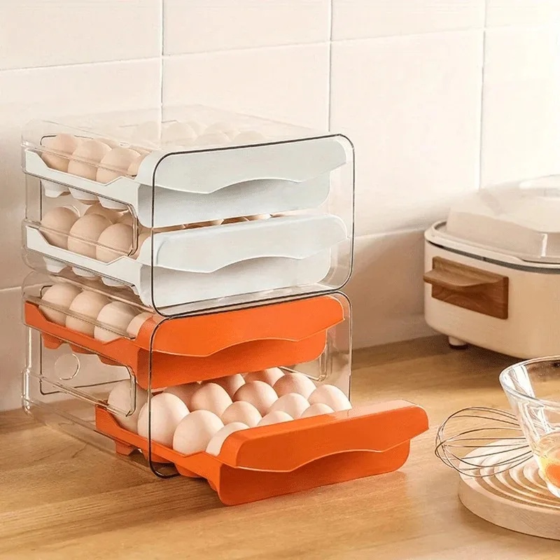 キッチン用卵収納ボックス 2層引き出し式 冷蔵庫用鮮度保持ホ - Egg Storage Holder のレビューと価格