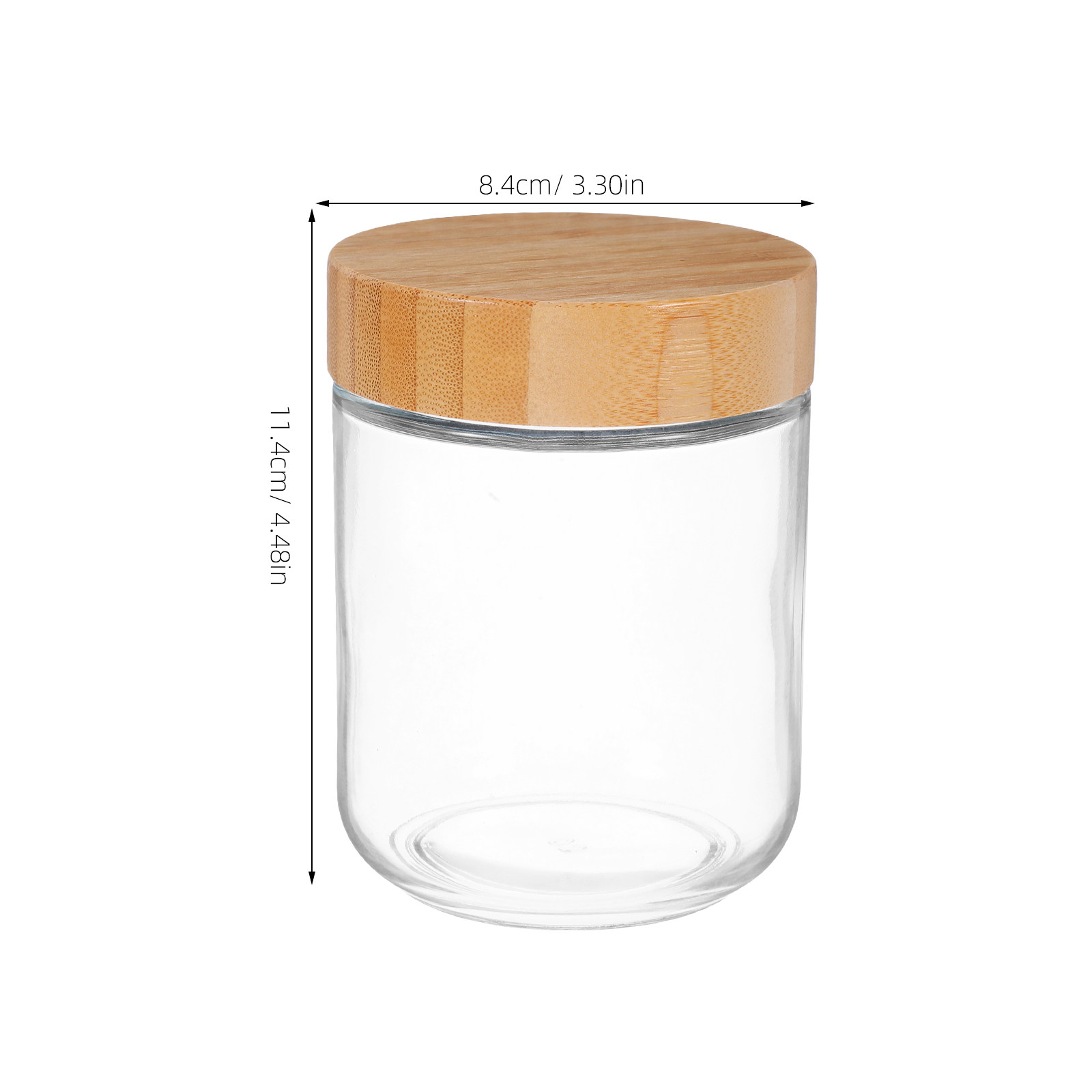 4個入りガラス製キッチン収納ジャー、竹製蓋付き気密容器、米、 - Food Storage Jars Plastic のレビューと価格