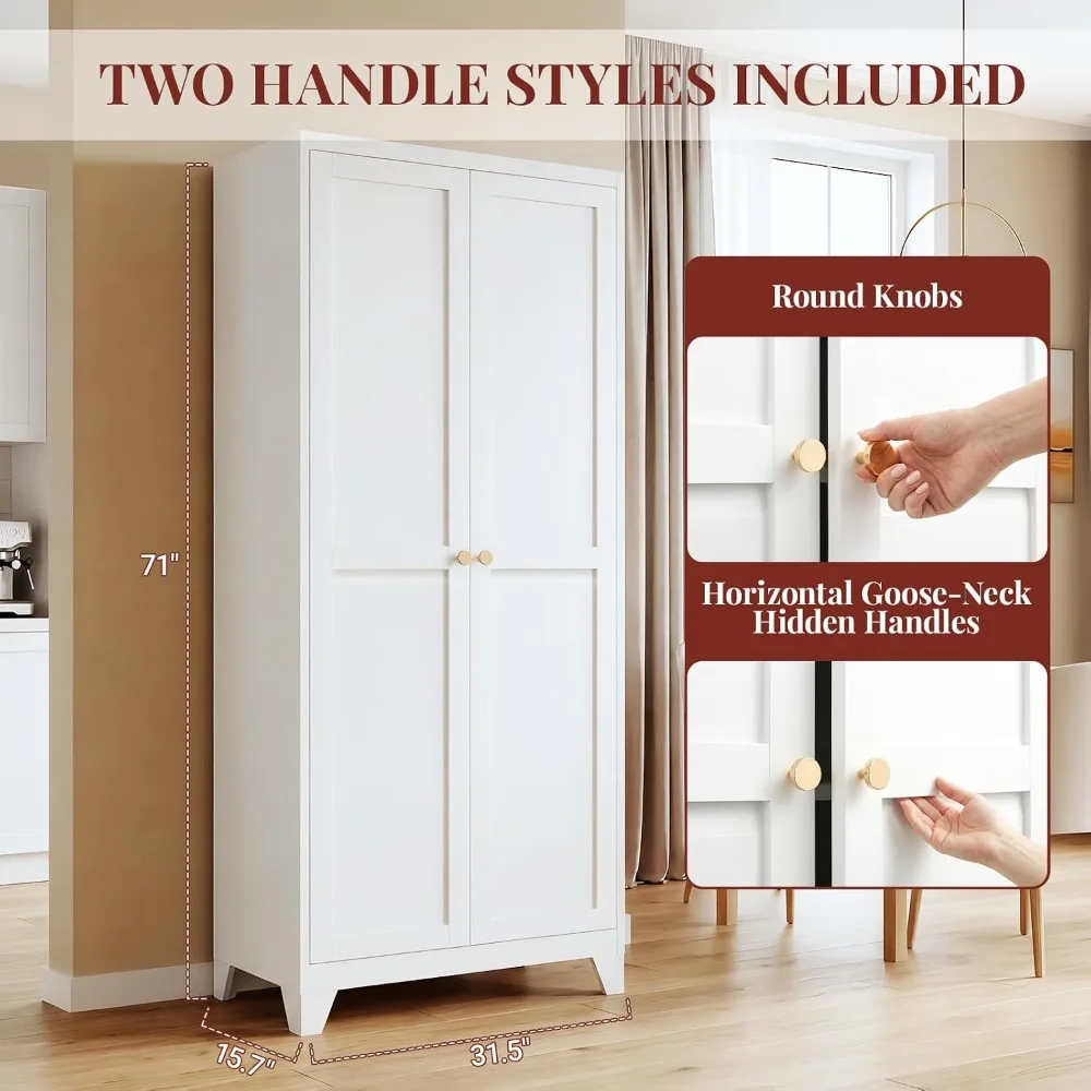 71インチメタルキッチンパントリーキャビネット、デュアルハン - Food Storage In Cabinets のレビューと価格