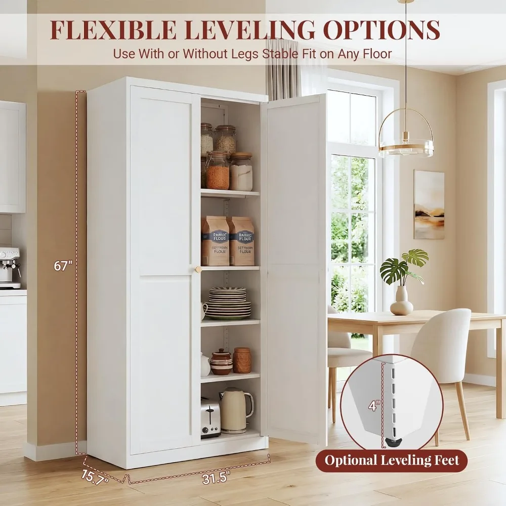71インチメタルキッチンパントリーキャビネット、デュアルハン - Food Storage In Cabinets のレビューと価格