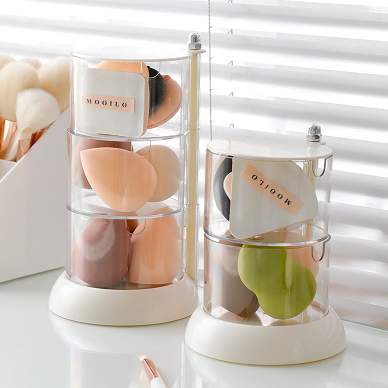 ノルディックコットンパッド収納ボックス,360度回転,メイク - Egg Storage Holder のレビューと価格