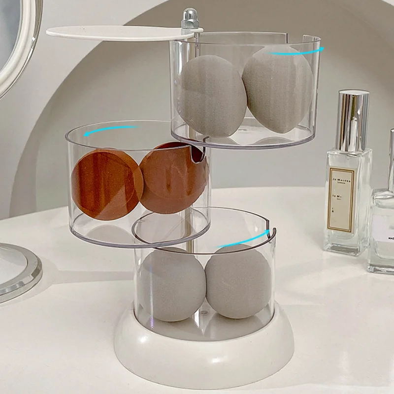 ノルディックコットンパッド収納ボックス,360度回転,メイク - Egg Storage Holder のレビューと価格