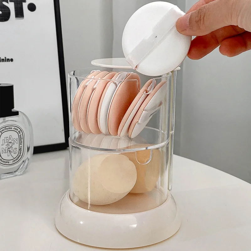 ノルディックコットンパッド収納ボックス,360度回転,メイク - Egg Storage Holder のレビューと価格
