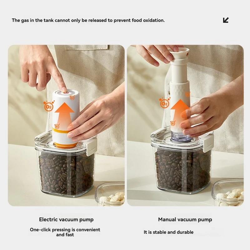 電動真空密閉容器、コーヒー豆密封タンク、穀物米保存用防湿ジャ - Food Storage Jars Plastic のレビューと価格
